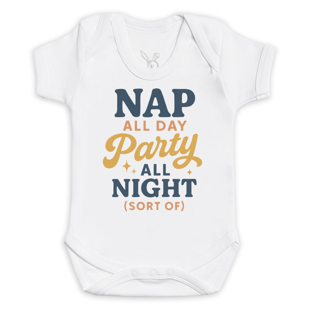 Nap All Day Party All Night - Baby Bodysuit (Choice of Style)