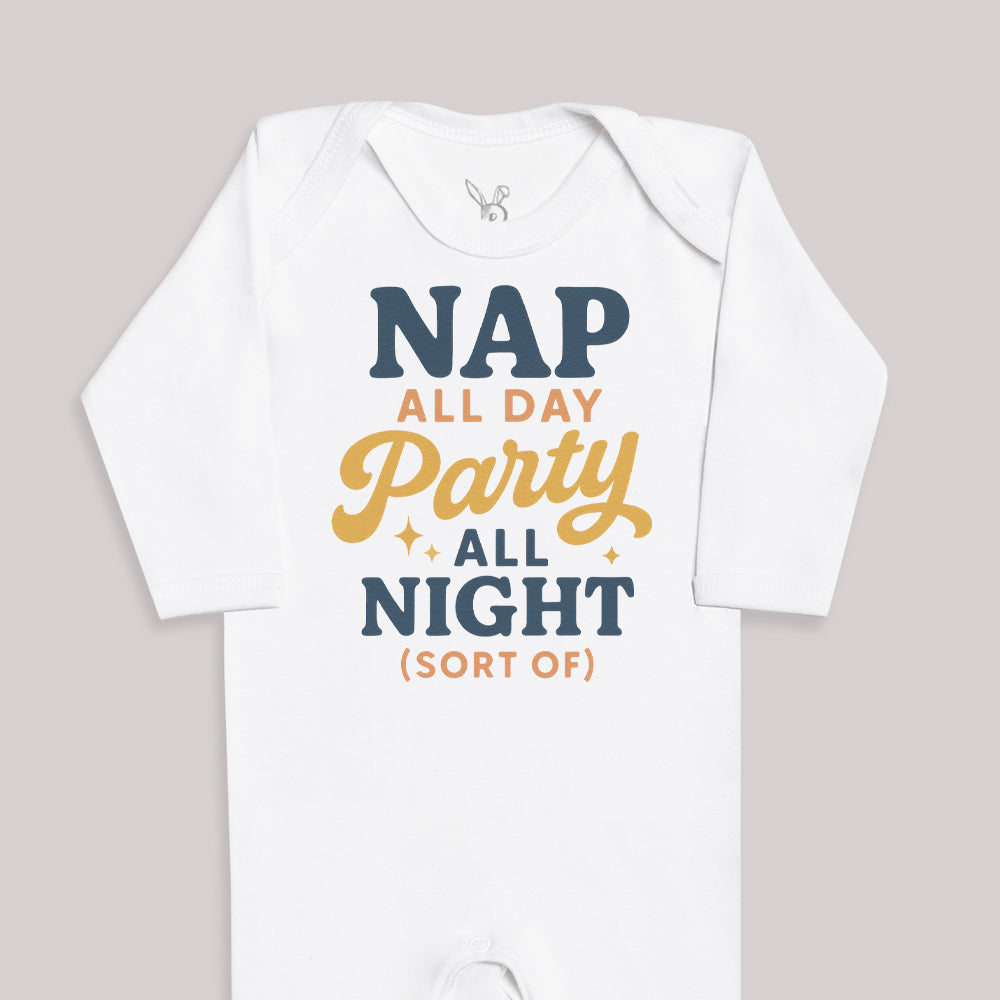 Nap All Day Party All Night - Baby Bodysuit (Choice of Style)