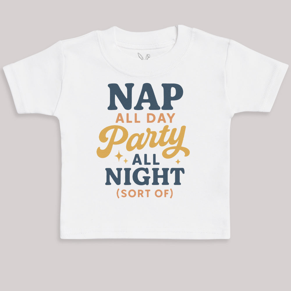 Nap All Day Party All Night - Baby Bodysuit (Choice of Style)