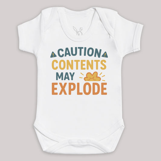 Caution Contents May Explode - Baby Bodysuit (Choice of Style)