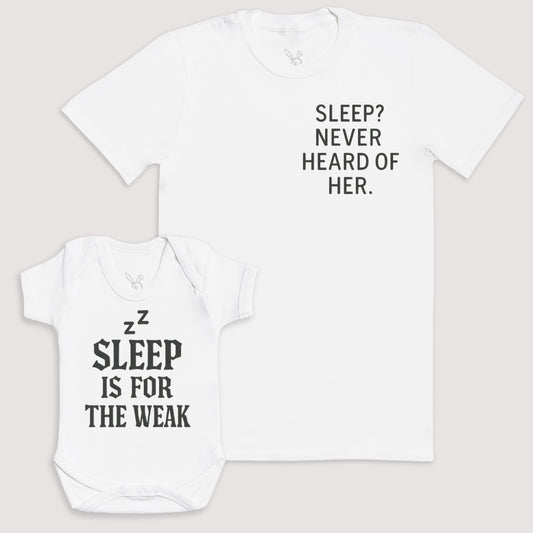 Sleep Is For The Weak - Baby Gift Set - Baby Bodysuit Gift Set