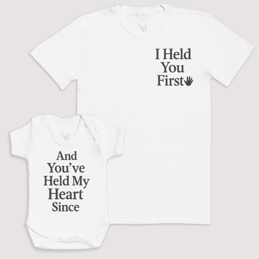 And You've Held My Heart Since - Baby Gift Set - Baby Bodysuit Gift Set