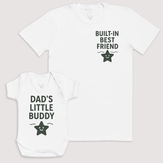 Dad's Little Buddy - Baby Gift Set - Baby Bodysuit Gift Set