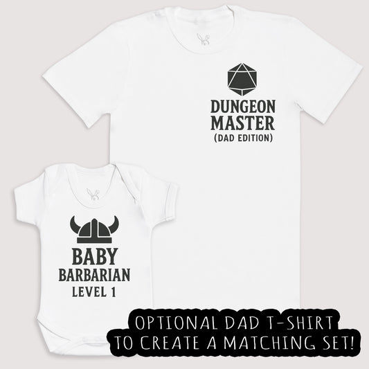 Baby Barbarian Level 1 - Baby Gift Set - Baby Bodysuit Gift Set