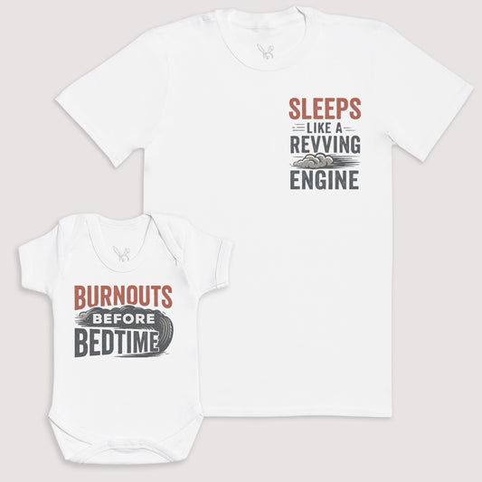 Burnouts Before Bedtime - Baby Gift Set - Baby Bodysuit Gift Set
