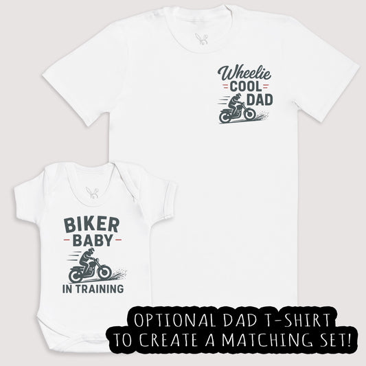 Biker Baby In Training - Baby Gift Set - Baby Bodysuit Gift Set