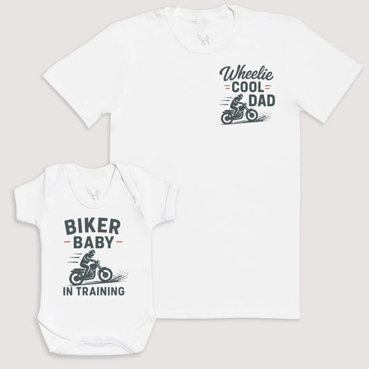 Biker Baby In Training - Baby Gift Set - Baby Bodysuit Gift Set