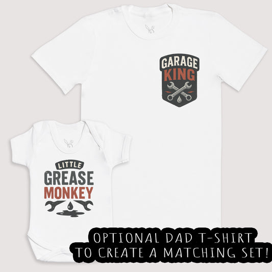 Little Grease Monkey - Baby Gift Set - Baby Bodysuit Gift Set