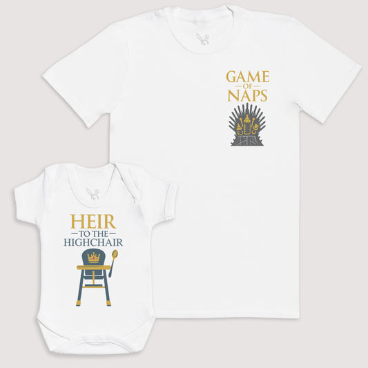 Heir To The Highchair - Baby Gift Set - Baby Bodysuit Gift Set