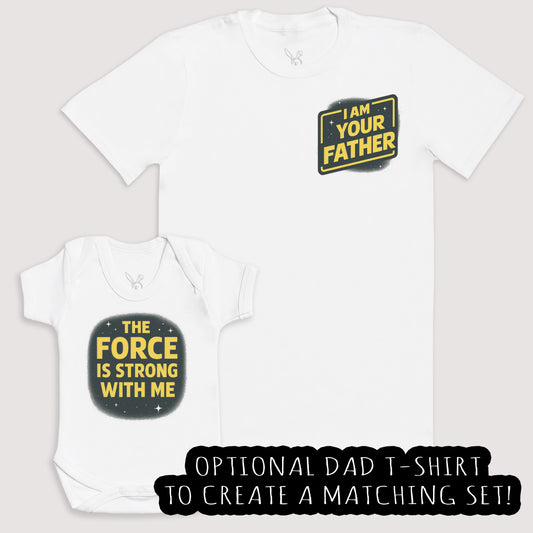 The Force Is Strong With Me - Baby Gift Set - Baby Bodysuit Gift Set
