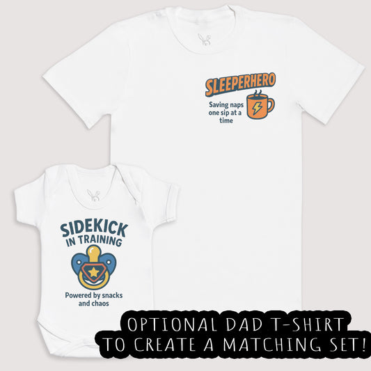 Sidekick In Training - Baby Gift Set - Baby Bodysuit Gift Set