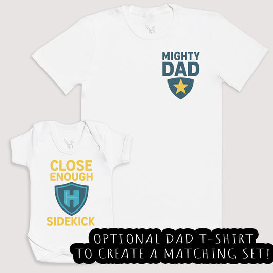 Close Enough Sidekick - Baby Gift Set - Baby Bodysuit Gift Set