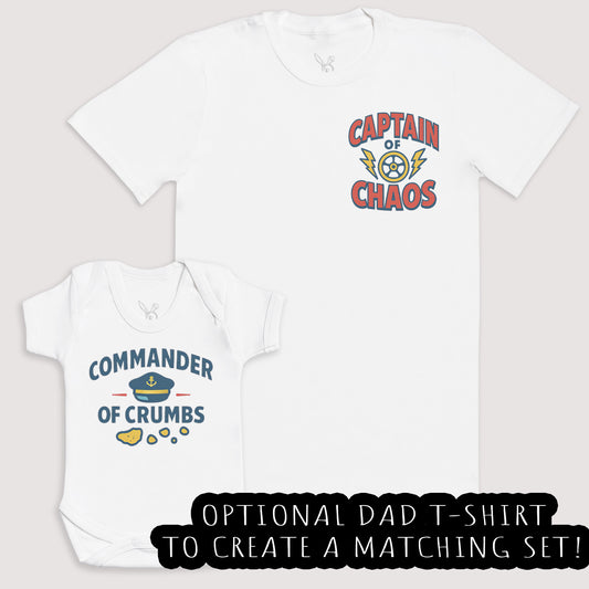 Commander of Crumbs - Baby Gift Set - Baby Bodysuit Gift Set