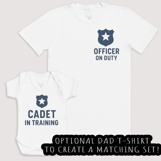 Cadet In Training - Baby Gift Set - Baby Bodysuit Gift Set