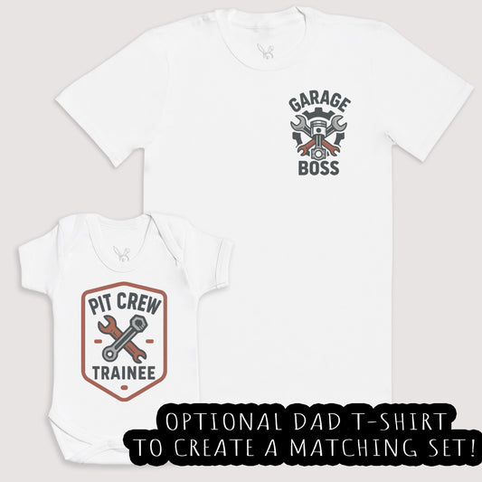 Pit Crew Trainee - Baby Gift Set - Baby Bodysuit Gift Set