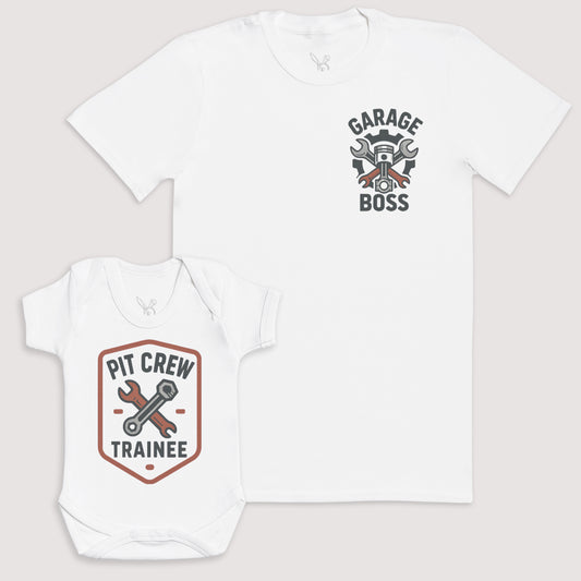 Pit Crew Trainee - Baby Gift Set - Baby Bodysuit Gift Set