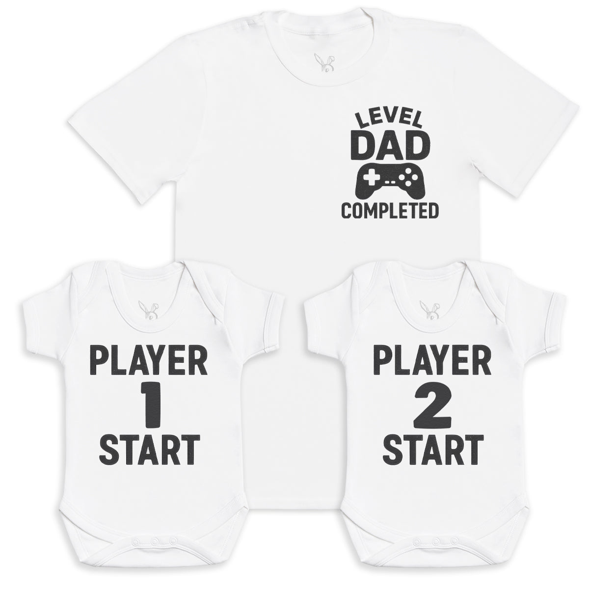 Player 1 Player 2 Start - Baby Gift Set - Baby Bodysuit Gift Set