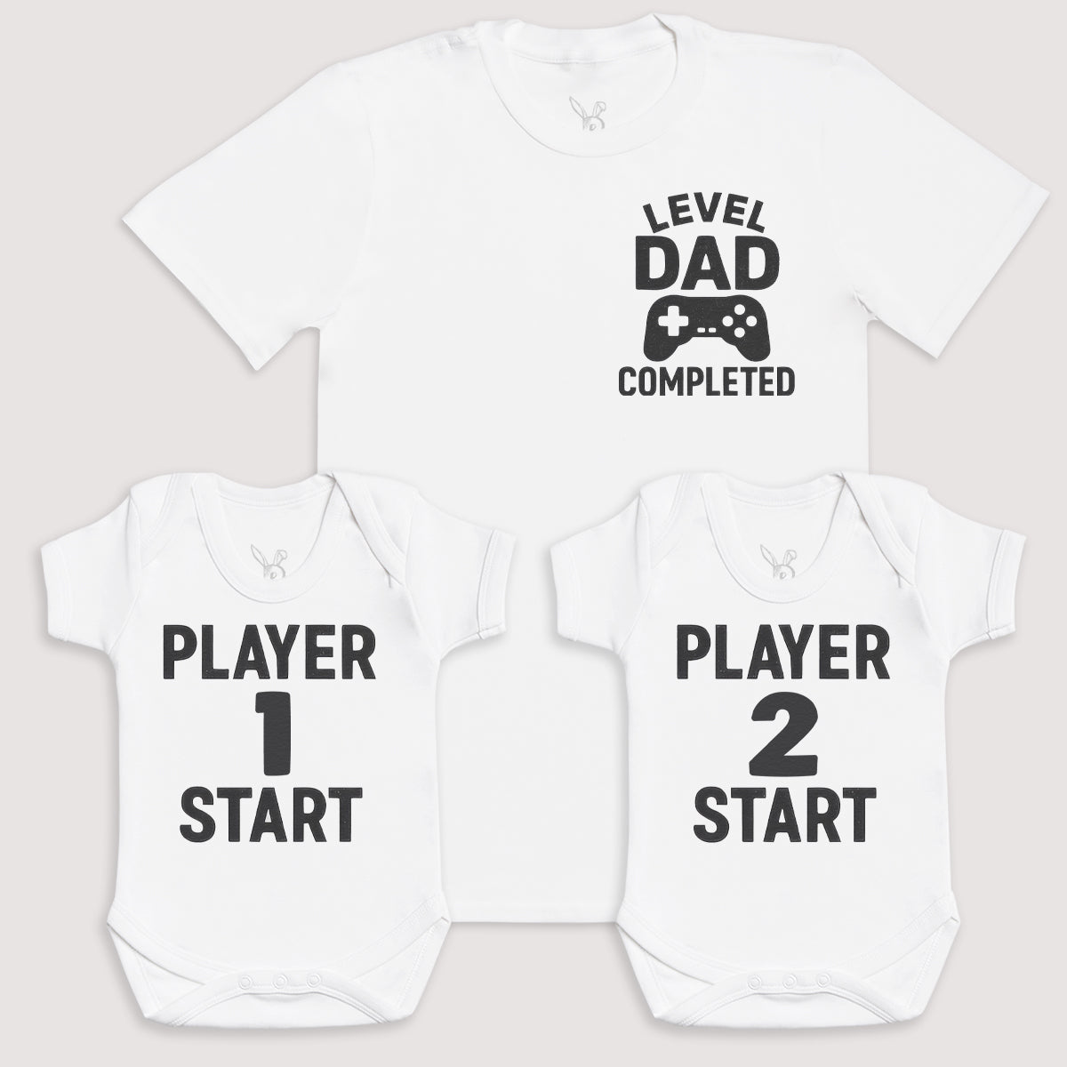 Player 1 Player 2 Start - Baby Gift Set - Baby Bodysuit Gift Set
