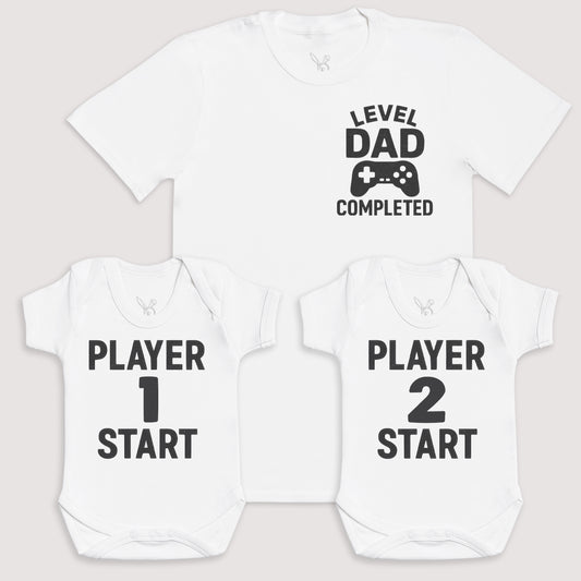 Player 1 Player 2 Start - Baby Gift Set - Baby Bodysuit Gift Set