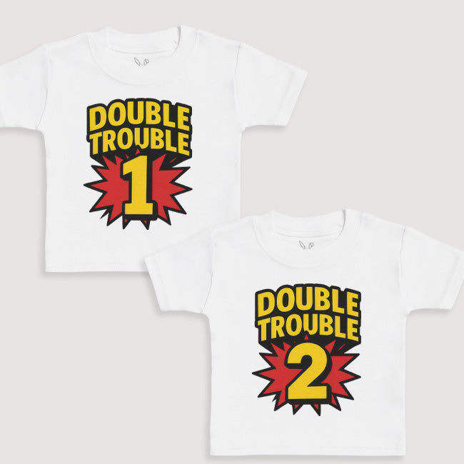 Double Trouble 1 Double Trouble 2 - Baby Gift Set - Baby Bodysuit Gift Set