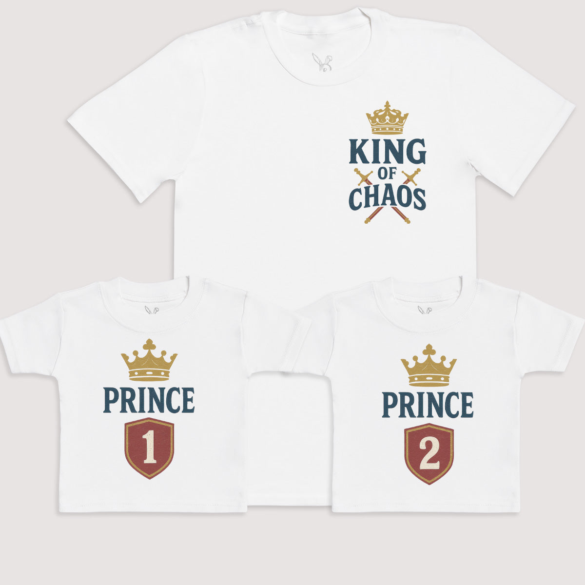Prince 1 and Prince 2 - Baby Gift Set - Baby Bodysuit Gift Set