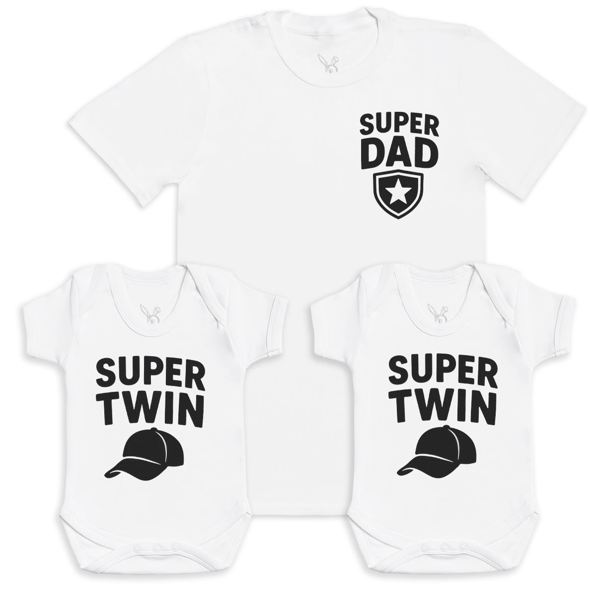 Super Twins - Baby Gift Set - Baby Bodysuit Gift Set