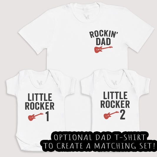 Little Rocker 1 Little Rocker 2 - Baby Gift Set - Baby Bodysuit Gift Set