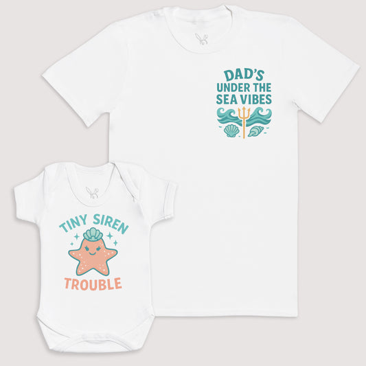 Tiny Siren Trouble - Baby Gift Set - Baby Bodysuit Gift Set