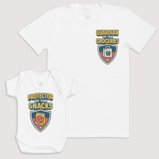 Protector Of The Snacks - Baby Gift Set - Baby Bodysuit Gift Set
