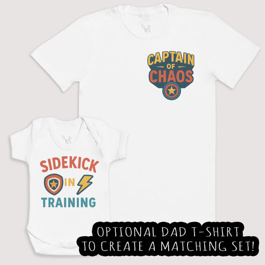 Sidekick In Training - Baby Gift Set - Baby Bodysuit Gift Set