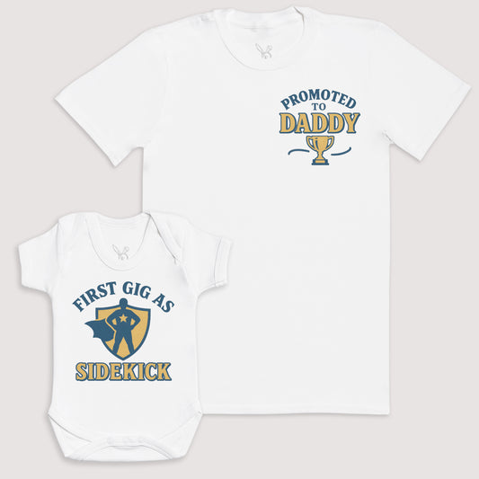 First Gig As Sidekick - Baby Gift Set - Baby Bodysuit Gift Set