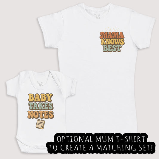 Baby Takes Notes - Baby Gift Set - Baby Bodysuit Gift Set