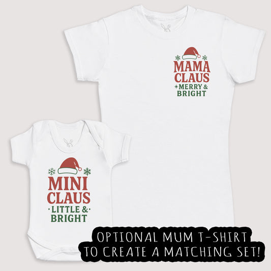 Mini Claus Little And Bright - Baby Gift Set - Baby Bodysuit Gift Set