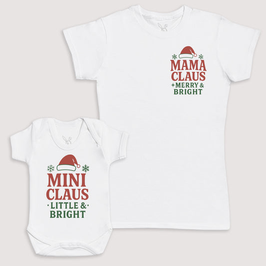 Mini Claus Little And Bright - Baby Gift Set - Baby Bodysuit Gift Set