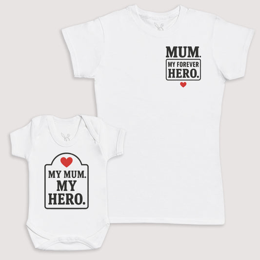 My Mum My Hero - Baby Gift Set - Baby Bodysuit Gift Set
