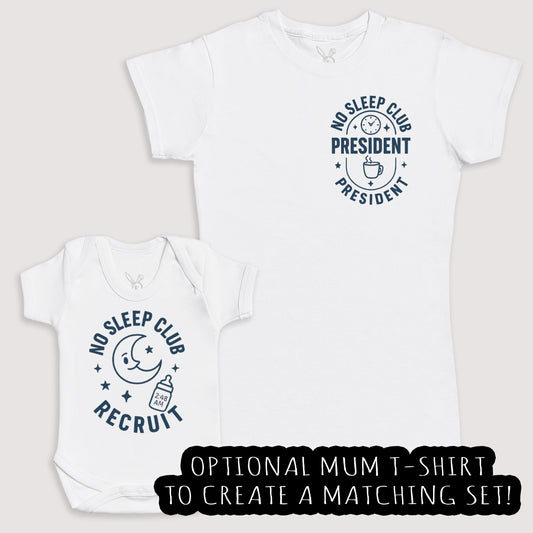 No Sleep Club Recruit - Baby Gift Set - Baby Bodysuit Gift Set