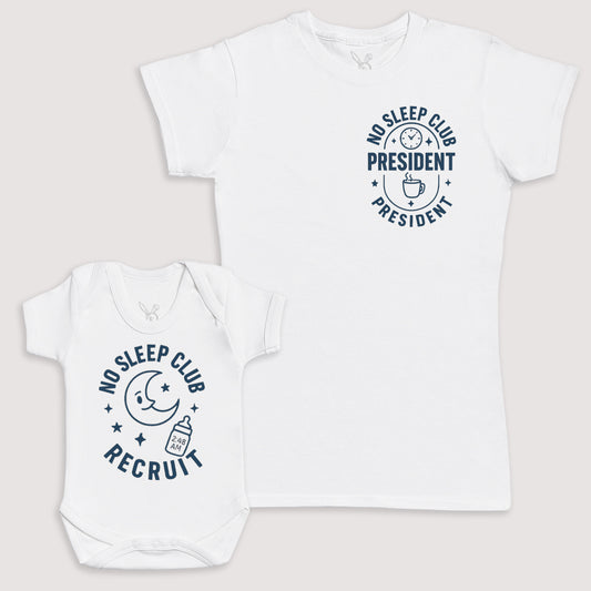 No Sleep Club Recruit - Baby Gift Set - Baby Bodysuit Gift Set