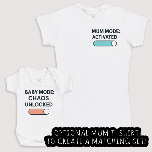 Baby Mode Chaos Unlocked - Baby Gift Set - Baby Bodysuit Gift Set