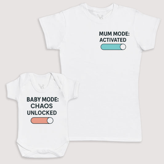 Baby Mode Chaos Unlocked - Baby Gift Set - Baby Bodysuit Gift Set