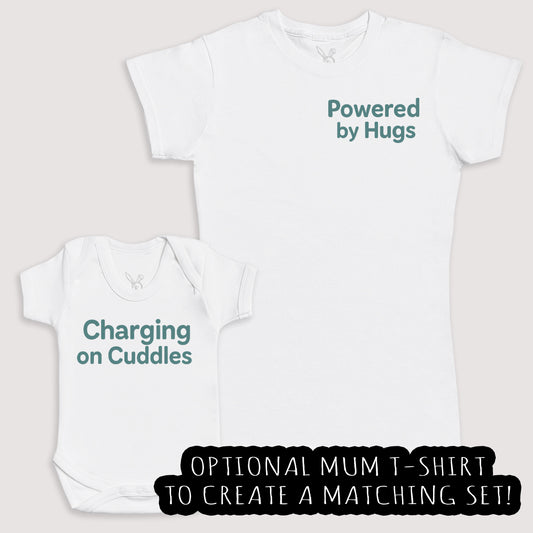 Charging on Cuddles - Baby Gift Set - Baby Bodysuit Gift Set