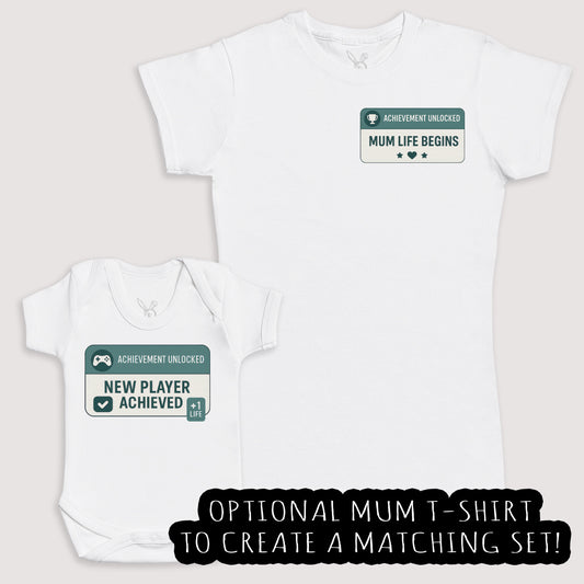 New Player Achieved - Baby Gift Set - Baby Bodysuit Gift Set