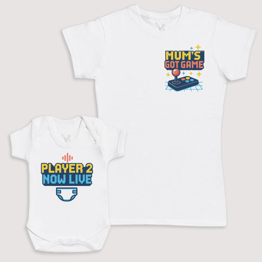 Player 2 Now Live - Baby Gift Set - Baby Bodysuit Gift Set