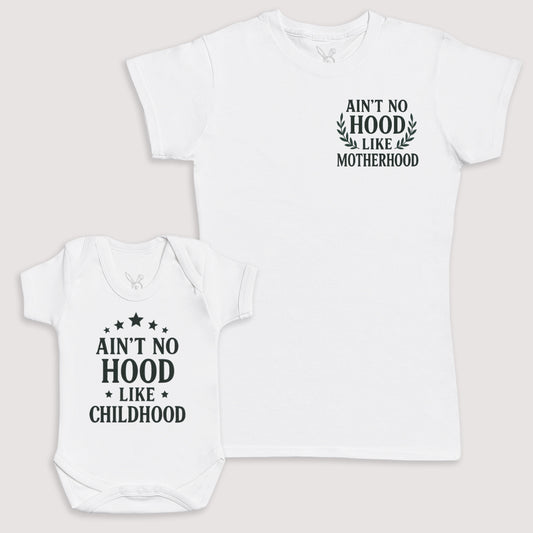 Ain't No Hood Like Child Hood - Baby Gift Set - Baby Bodysuit Gift Set