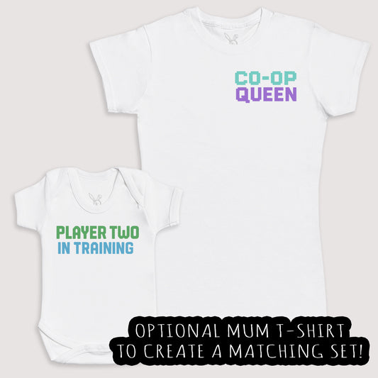 Player Two In Training - Baby Gift Set - Baby Bodysuit Gift Set