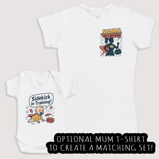 Sidekick In Training - Baby Gift Set - Baby Bodysuit Gift Set