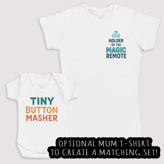 Tiny Button Masher - Baby Gift Set - Baby Bodysuit Gift Set
