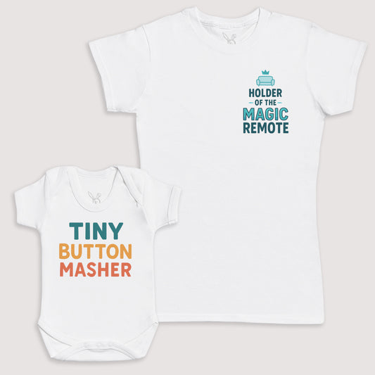 Tiny Button Masher - Baby Gift Set - Baby Bodysuit Gift Set