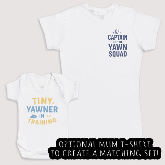 Tiny Yawner In Training - Baby Gift Set - Baby Bodysuit Gift Set