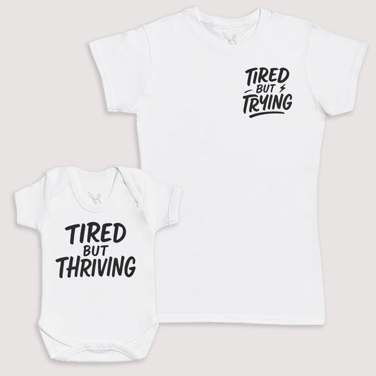 Tired But Thriving - Baby Gift Set - Baby Bodysuit Gift Set