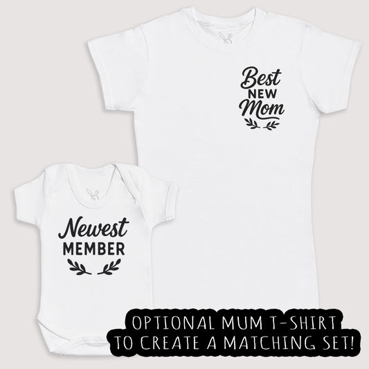 Newest Member - Baby Gift Set - Baby Bodysuit Gift Set